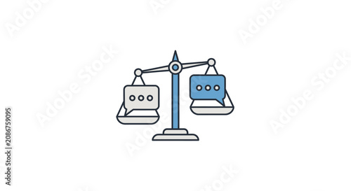 Cuadro en lienzo Scales with two balanced weights.