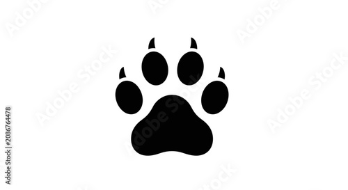 фотографія Black silhouette of a dog paw.