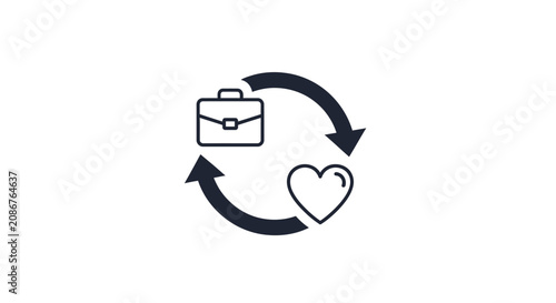 Fotografía Work Life Balance Symbol Design.