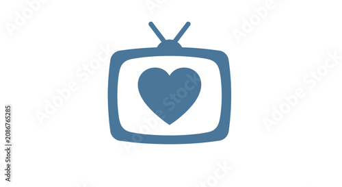 Konstfotografi Television with heart on screen.