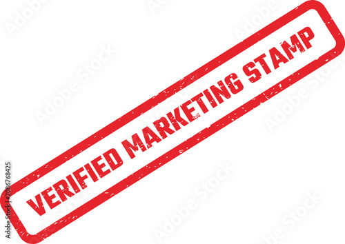 Fotografie Verified marketing stamp in red for successful validation and official endorseme