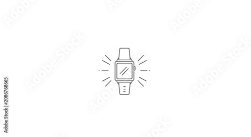 Obraz na plátně Wristwatch with shining light effect illustration.