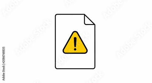 Foto Warning sign on paper document.