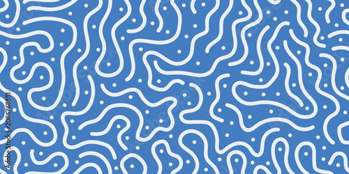 Quadro su tela Fun line doodle seamless pattern