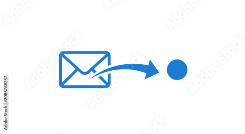 Email icon sending message online.