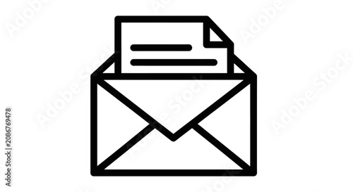 Fotografie Envelope with paper inside.
