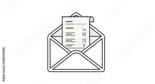 Quadro em tela Envelope with Paper Letter Inside.