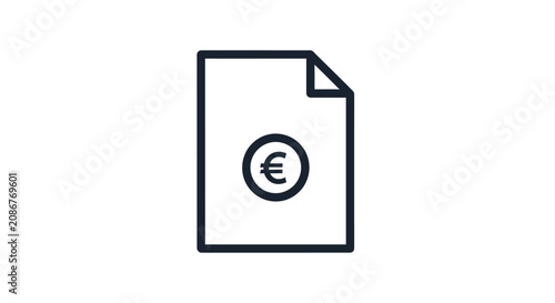 Foto Euro Currency Document Icon Symbol.