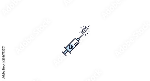 Simple Line Drawing of Syringe Needle.