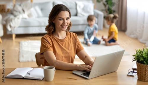 Authentic Work-From-Home Mom Multitasking 