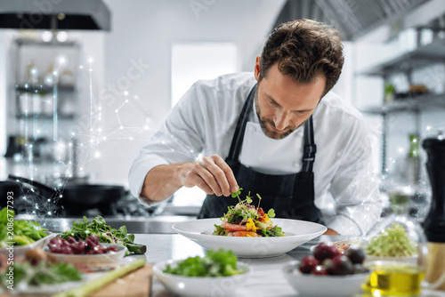Chef Using AI Recipe Innovation in Test Kitchen