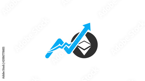 Quadro su tela Graph arrow symbol growth finance.