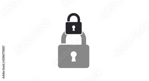 Photos Gray and black locked padlocks together.