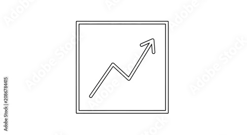 Billede på lærred Increasing Graph Chart with Arrow.