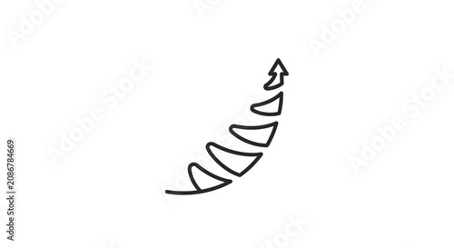Foto Black Arrow Growing Upward Spiral.