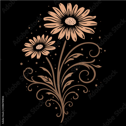 Ornamentale Margerite als florale Vektor Illustration