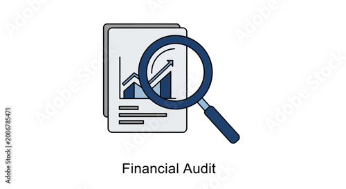 Foto Financial Audit Magnifying Glass Document.