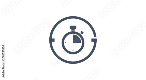 Canvastavla Stopwatch timer icon graphic symbol.