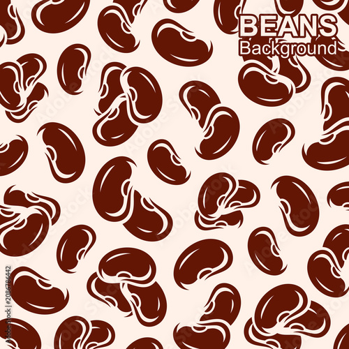 Beans pattern background set. Collection icon beans. Vector