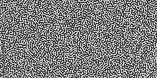Obraz na plátně Abstract truing organic wallpaper Turing reaction diffusion monochrome seamless pattern with chaotic motion