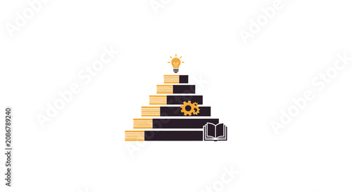 Canvastavla Stack of books with star on top.