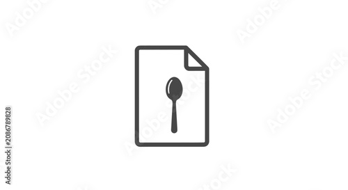 Konstfotografi Spoon on a recipe document.