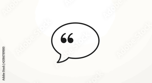 Foto Quotations in a speech bubble icon.
