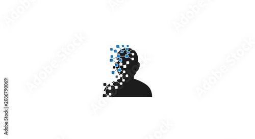 Tableau sur toile Silhouette of a mans head exploding.