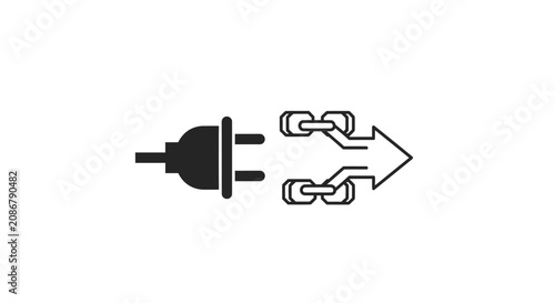 Foto Electric plug breaking free from chains.