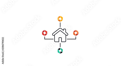 Eco friendly house with energy sources.