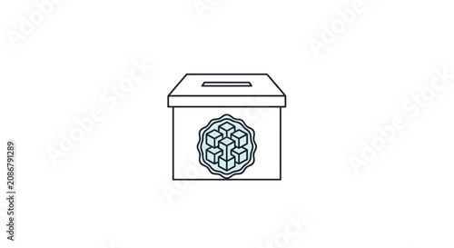 Schilderij op canvas Secure ballot box with lock symbol.