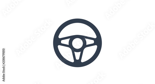 Foto Steering Wheel Icon Closeup View.