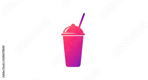 Canvas-taulu Colorful slushy drink with straw.