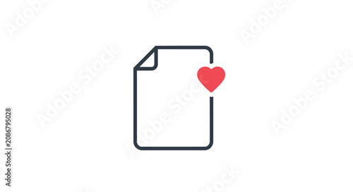 Quadro su tela Love Heart on a Document Page.