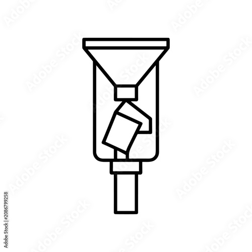 Simple black line art funnel icon.