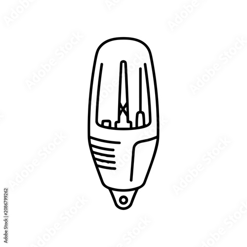 Electric Shaver Closeup View Illustration.