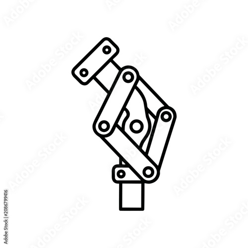 Industrial robotic arm machine part.