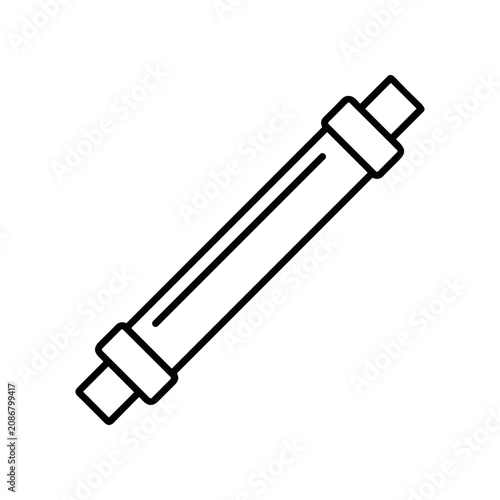 Simple black line drawing metal bolt.