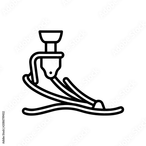 Black line art dental chair illustration.