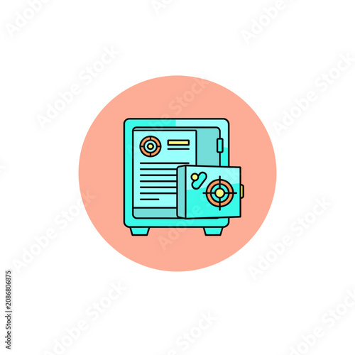 Chart Document Safe Box Badge Icon