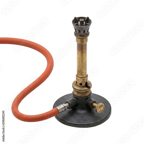 Laboratory Bunsen Burner Burning Steadily Isolated Transparent Background