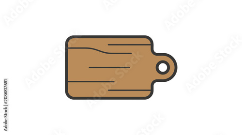 Quadro su tela Simple Wooden Cutting Board Icon with Hanging Hole