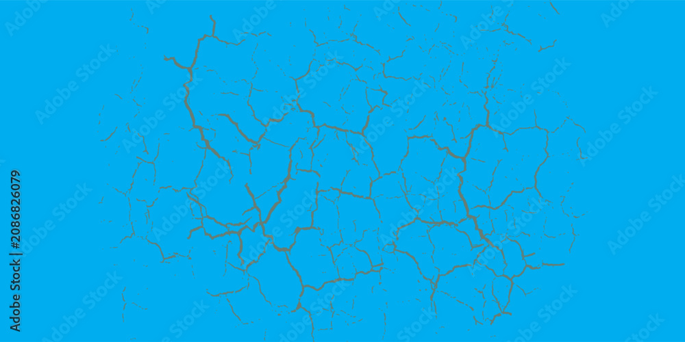 Obraz premium Cracked Earth Texture On Blue Background Abstract Dry Soil Pattern Representing Drought And Heat Eps 10.