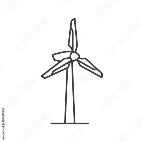 Wind Turbine Icon Vector Illustration - Renewable Energy Source