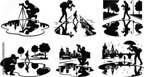 Konstfotografi Photographer capturing city scenes with silhouettes