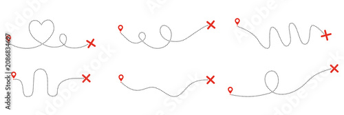 Photos Old treasure map with red X mark and dotted trail leading to hidden spot