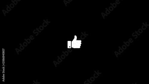 Like icon animation on black background