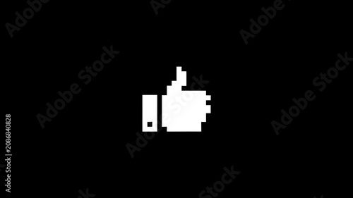 Like icon popup animation on black background