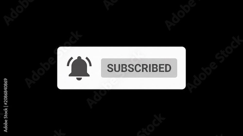 Subscribe button text animation on black background