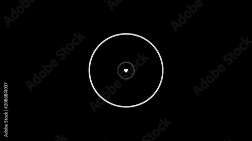 White love popup animation on black background